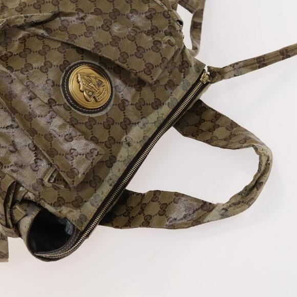 GUCCI GG Crystal Hand Bag Coated Canvas Beige Gold - Picture 6 of 12